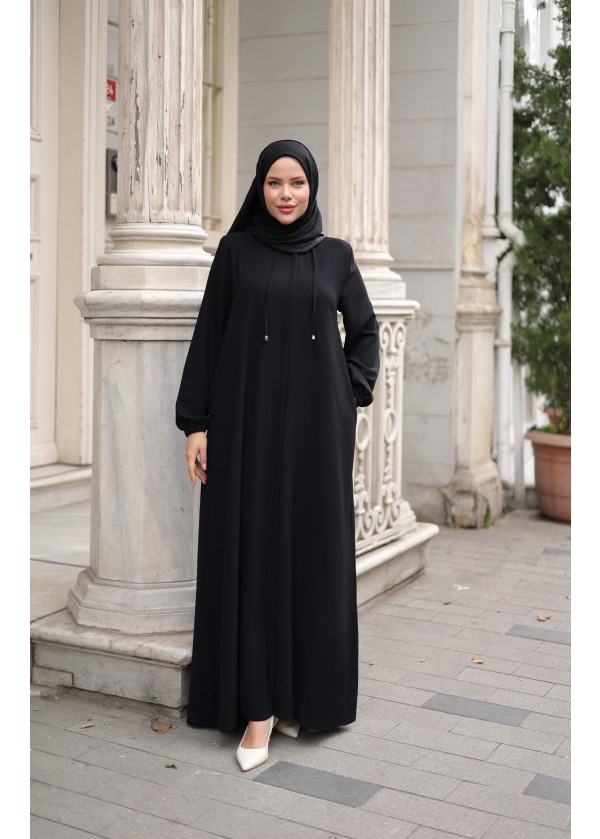 Biyeli Yarım Mevlana Siyah Ferace