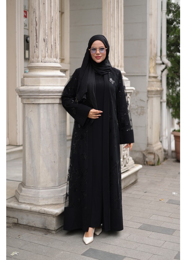 Kelebek Desenli Abaya