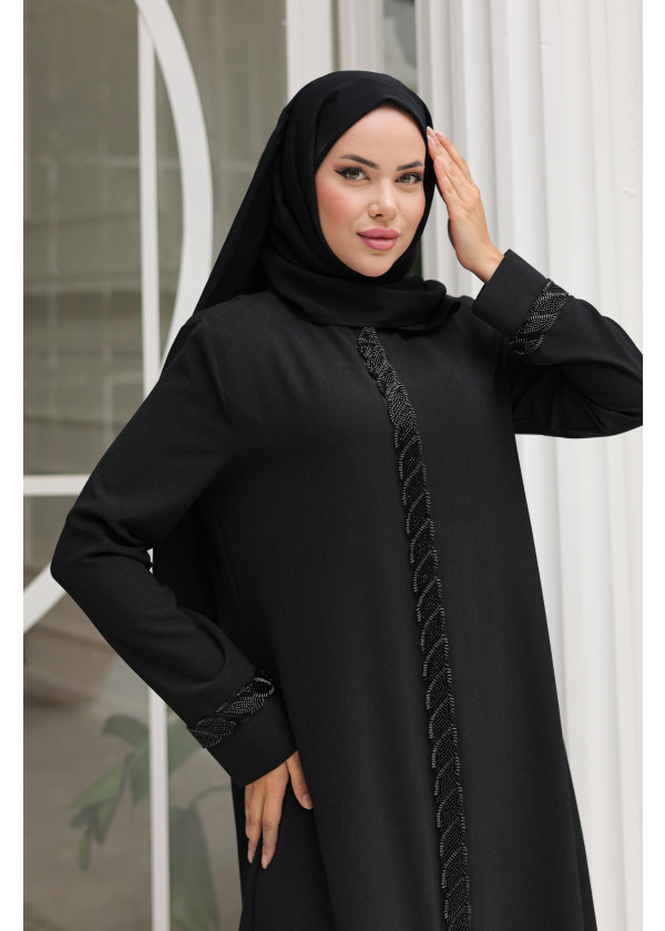 Yağmur Koyu Metal Siyah Ferace